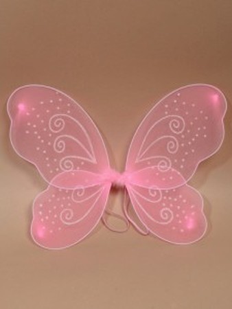 Pink Net Fairy Wings with White Glitter Swirl Detail. Approx Size 55cm x 42cm