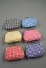 Gingham Check Fabric Coin Purse with Ball Snap Clasp. In Red, Pink, Blue, Yellow, Royal Blue and Black. Approx Size 8cm x 5cm - view 2